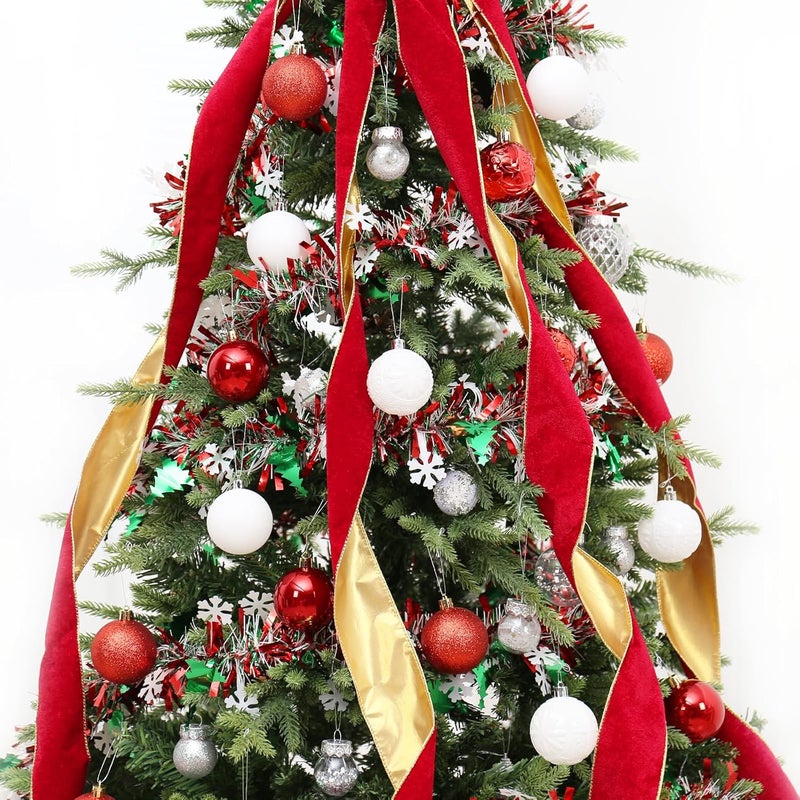 RoseCraft 30PCS Christmas Ball Ornaments, 2.36" Red/White Shatterproof Ornaments Set for Christmas Tree Hanging Decorations, for Home Holiday Xmas Party Decor. - Image 3
